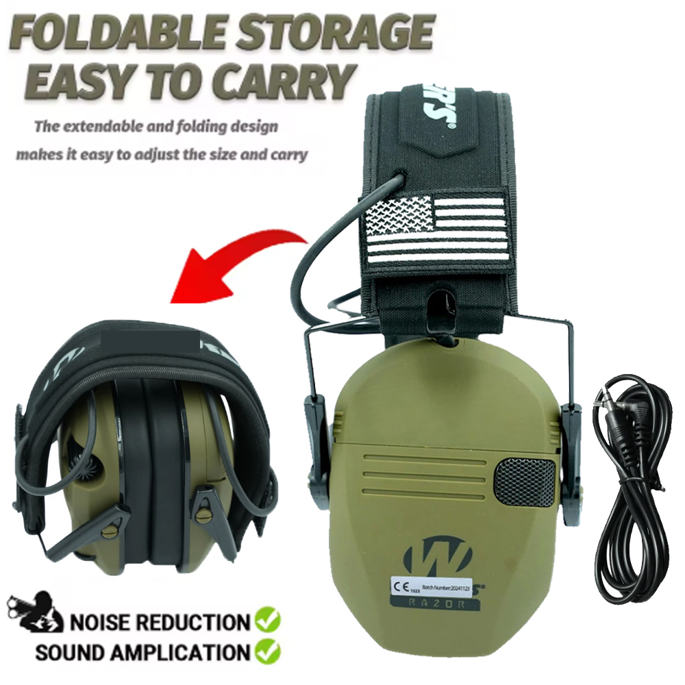 Earmuffs Foldable - Beschermende oorkappen, ultradunne elektronische opvouwbare gehoorbeschermende